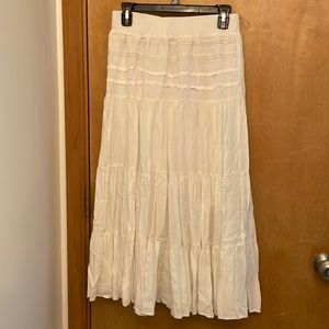 Boho long white skirt